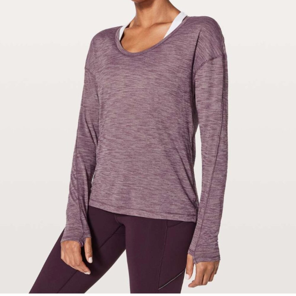 Lululemon Meant To Move Long Sleeve - Heathered Foxglove - Size 6